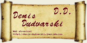 Denis Dudvarski vizit kartica
